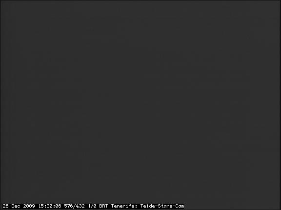Live webcam image of Mt. Teide from the observatory site showing the stars